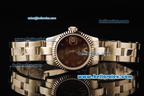 Rolex Datejust Automatic Movement Full Steel with ETA Coating Case with Brown Dial - Click Image to Close